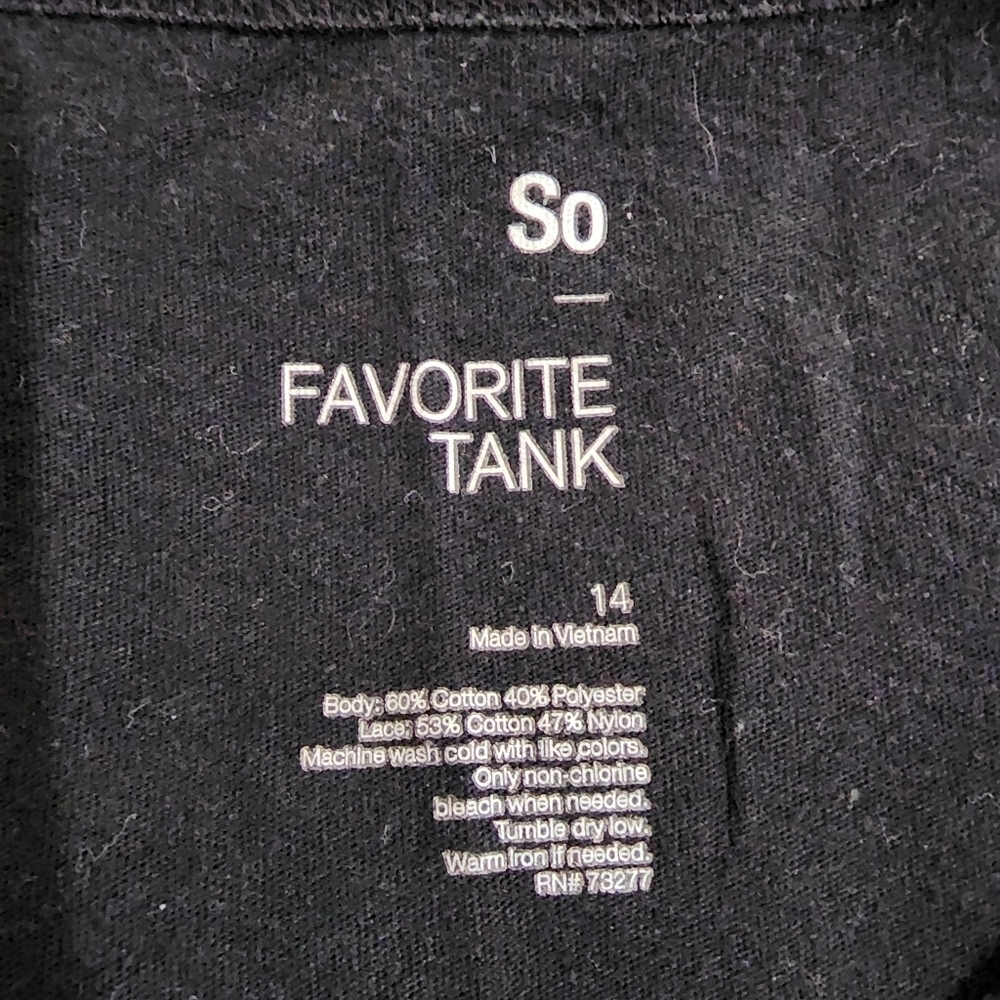 Black SO tank top with lace detail Size 14 - Picture 5 of 5